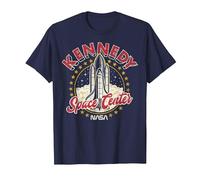 NASA Kennedy Space Center Red 3D Text T-Shirt, Men, Navy Blue, XX-Large
