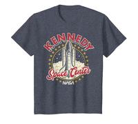 NASA Kennedy Space Center Red 3D Text T-Shirt, Youth, Heather Blue, 3T