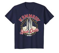 NASA Kennedy Space Center Red 3D Text T-Shirt, Youth, Navy Blue, 4T