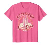 NASA Kennedy Space Center Red 3D Text T-Shirt, Youth, Pink Heather, X-Small