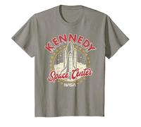 NASA Kennedy Space Center Red 3D Text T-Shirt, Youth, Slate Grey, Medium