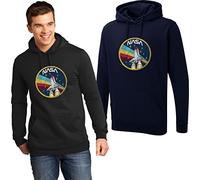 Nasa Logo Vintage Hoodie Funny Space Scientific Novelty Design Xmas Party Wear Hoodie Top(4XL, Black)