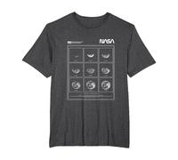 NASA Lunar Eclipse Moon Phases T-Shirt, Men's Big and Tall, Dark Heather Grey, 6X Tall