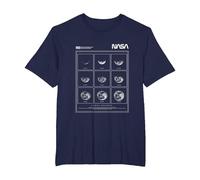 NASA Lunar Eclipse Moon Phases T-Shirt, Men's Big and Tall, Navy Blue, 3X Tall