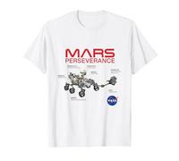 NASA Mars Perseverance Rover Diagram T-Shirt, Men, White, Medium