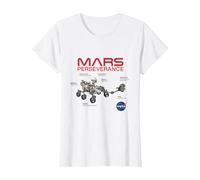 NASA Mars Perseverance Rover Diagram T-Shirt, Women, White, X-Small