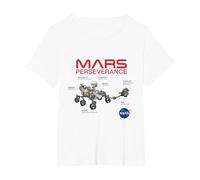 NASA Mars Perseverance Rover Diagram T-Shirt, Women's Plus, White, 1X