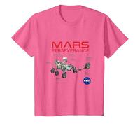 NASA Mars Perseverance Rover Diagram T-Shirt, Youth, Pink Heather, 3T