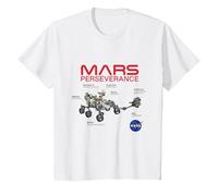 NASA Mars Perseverance Rover Diagram T-Shirt, Youth, White, 2T