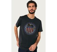NASA Men's Apollo 16 Mission Badge Distressed T-Shirt in Black | Size: Large NASA Black L