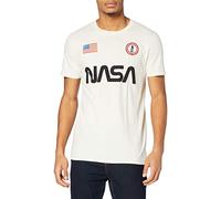 Nasa Men's Badge T Shirt, Natural White, L UK