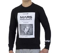 NASA Mens Basic long sleeve and round collar MARS03S man's sweatshirt - Black Cotton - Size X-Small