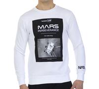 NASA Mens Basic long sleeve and round collar MARS03S man's sweatshirt - White Cotton - Size X-Small