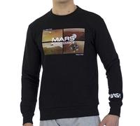 NASA Mens Basic long-sleeved crew-neck sweatshirt MARS09S for men - Black Cotton - Size X-Small