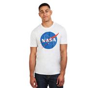 NASA Men's Circle Logo Cotton T-Shirt Navy in White | Size: Small NASA White S