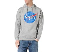 Nasa Men's Circle Logo Hoodie, Grey (Grey Marl Spo), S UK