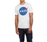 Nasa Men's Circle Logo Regular Fit Crew Neck Short Sleeve T - Shirt, White (White White), Medium (Manufacturer Size:Medium)