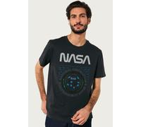 NASA Men's Globe Retro Art T-Shirt in Black | Size: 2XL NASA Black 2XL