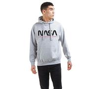 Nasa Men's Insignia Hooded Sweatshirt, Grey Marl, L UK