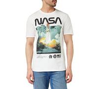 Nasa Men's Lift Off T Shirt, White, S UK