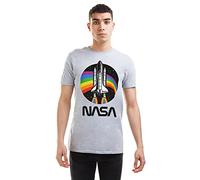 Nasa Men's Rainbow T Shirt, Sports Grey, M UK