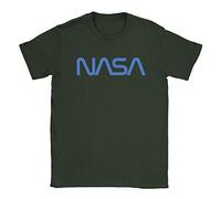 NASA Mens T-Shirt Large Military Green Cool Space Planets Science Logo