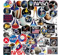 NASA Missions 50ct Vinyl Large Deluxe Stickers Variety Pack - Laptop, Water Bottle, Scrapbooking, Tablet, Skateboard, Indoor/Outdoor - Set of 50