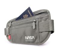 NASA Money Belt Travel Wallet - RFID Hidden Passport Pouch (Lunar Grey) | Concealed Carry | Genuine NASA Insignia | RFID Blocking | YKK Zips | Breathable Mesh | Travel Wallet & Key Carabiner