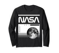 NASA - Moon Blueprint & Barcode Long Sleeve T-Shirt