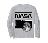 NASA - Moon Blueprint & Barcode Long Sleeve T-Shirt
