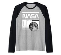 NASA - Moon Blueprint & Barcode Raglan Baseball Tee
