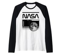 NASA - Moon Blueprint & Barcode Raglan Baseball Tee