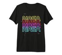 NASA Neon Rainbow Repeat Text Logo Premium T-Shirt Premium T-Shirt