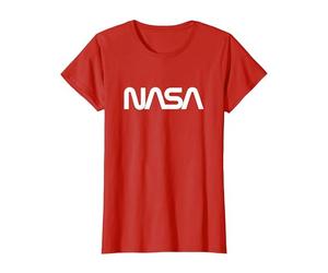 NASA Official Worm Logo Dark T-Shirt T-Shirt, Women, Red, X-Large