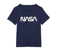 NASA Official Worm Logo Dark T-Shirt T-Shirt, Women's Plus, Navy Blue, 3X