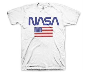 Nasa Officially Licensed Old Glory Big & Tall Mens T-Shirt (White), XXXX-Large