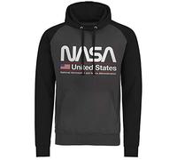 Nasa Officially Licensed United States Baseball Hoodie (Dark Grey - Black), XXL