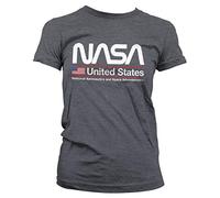 Nasa Officially Licensed United States Women T-Shirt (Dark-Heather), M