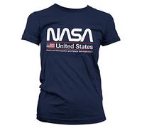 Nasa Officially Licensed United States Women T-Shirt (Navy), L