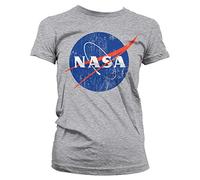 Nasa Officially Licensed Washed Insignia Women T-Shirt (Heather Grey), Large