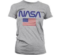 NASA Old Glory Girly Tee Damen T-Shirt Heather-Grey