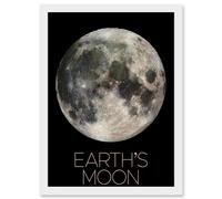 NASA Our Solar System Earth's Moon Lunar Galileo Image Artwork Framed Wall Art Print A4 Artery8 White One Size