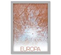 NASA Our Solar System Europa Jupiter's Moon Pwyll Crater Artwork Framed Wall Art Print A4 Artery8 Light Grey One Size