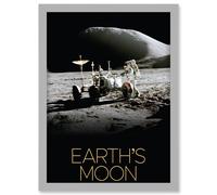 NASA Our Solar System Moon Lunar Roving Vehicle Apollo 15 Artwork Framed Wall Art Print A4 Artery8 Light Grey One Size