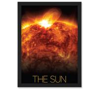 NASA Our Solar System The Sun Solar Flare Observatory Image Artwork Framed Wall Art Print A4 Artery8 Black One Size