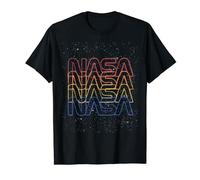 NASA Repeating Rainbow Logo Stars Retro Vintage T-Shirt