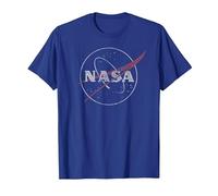 NASA Retro Distressed Bug Logo Space Exploration Science T-Shirt, Men, Royal Blue, 3X-Large