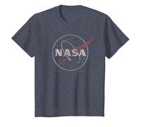 NASA Retro Distressed Bug Logo Space Exploration Science T-Shirt, Youth, Heather Blue, 4T