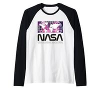 NASA Retro Globe Space Nebula Raglan Baseball Tee