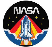 NASA Rocket Silver Metal Sign - Iconic NASA Wall Decor for Home or Office